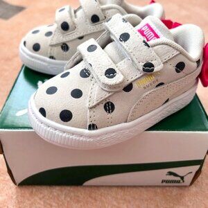 NWT- Puma Suede Classic Bow Polka Dot Slip On Toddler Girls Size 5C Sneakers